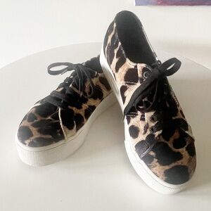 Superga Velvet Platform Leopard Sneakers 39.5